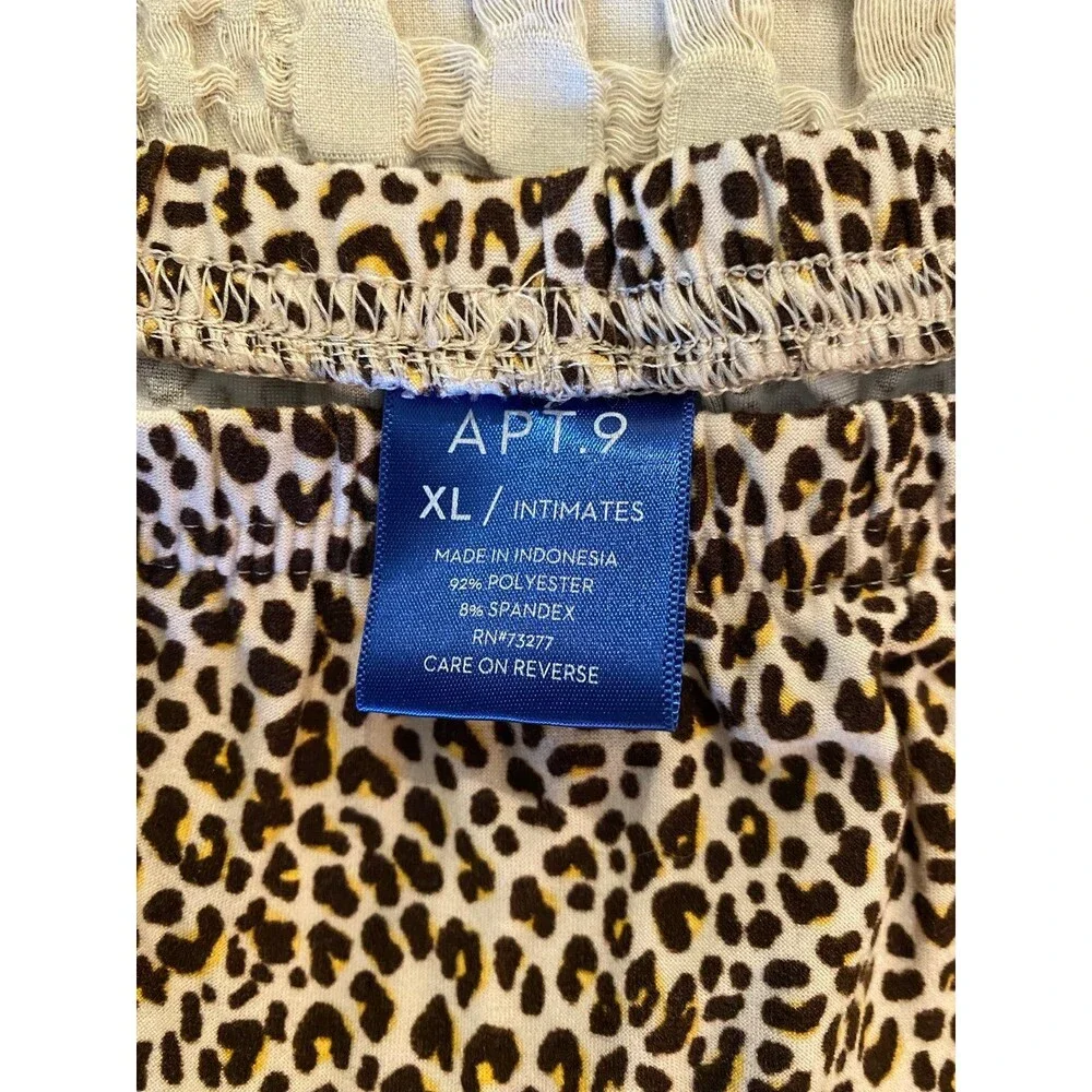 Apt 9‎ Womens Sleep Shorts Cheetah Print Plus Size XL Soft Comfortable